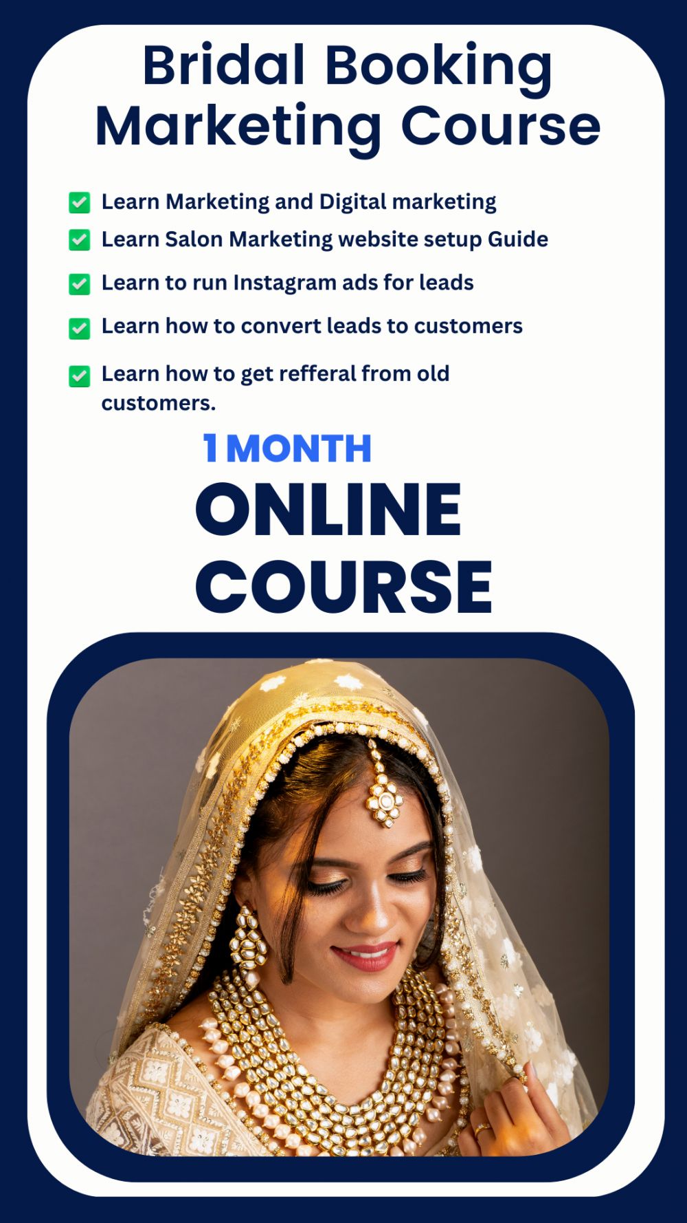 About This Course
At the end of this course, you will learn marketing skills. you will be able to get regular clients for your salon or freelance work. This course will improve your marketing and customer management skills to manage customers better.