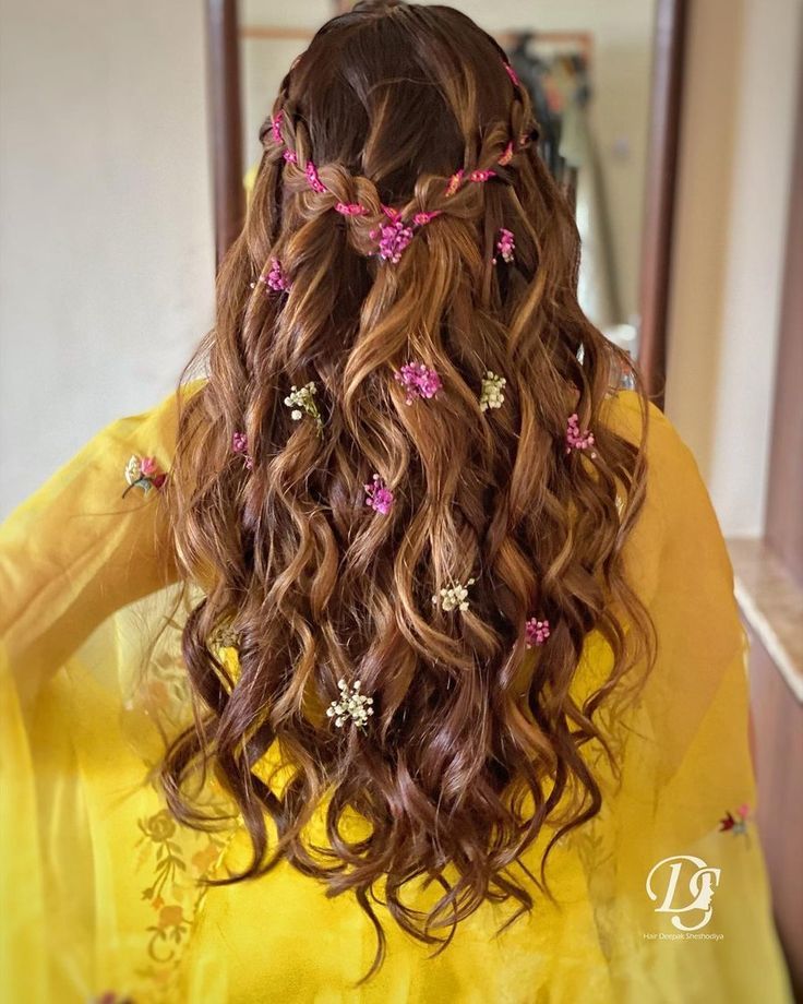 Top 50 Hairstyles with flowers for Indian girls