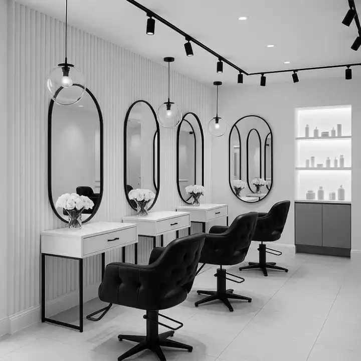 Black White Minimalist Salon