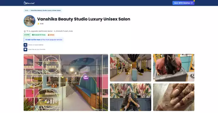 Book Vanshika salon online