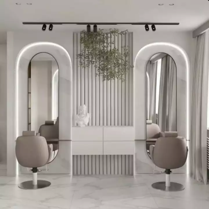 White Arch Mirror Salon