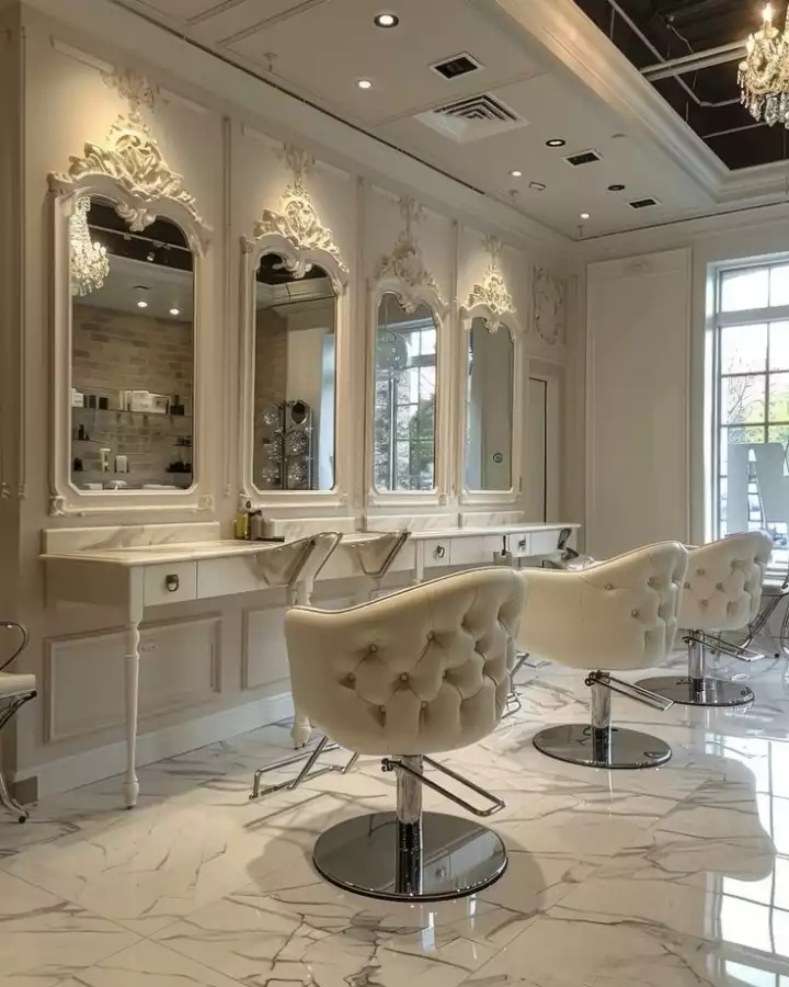 French Baroque White Tufted Chair