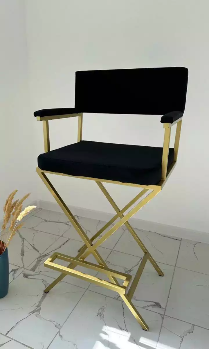 Gold Director Chair Black Velvet