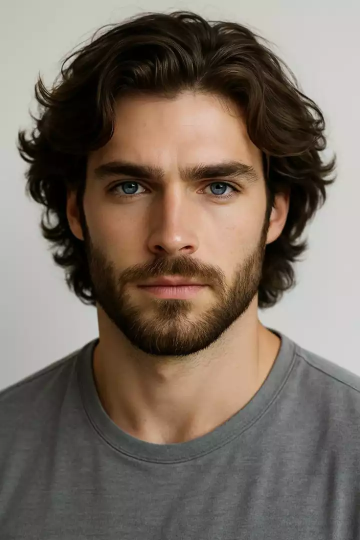 Long hair beard style