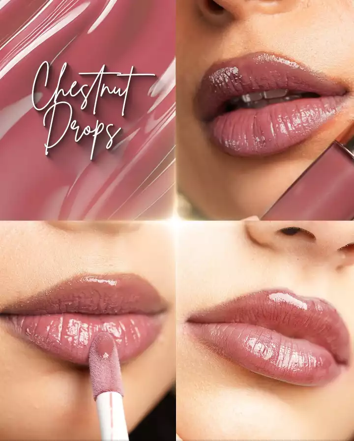Chestnut drops lipstick shade final look