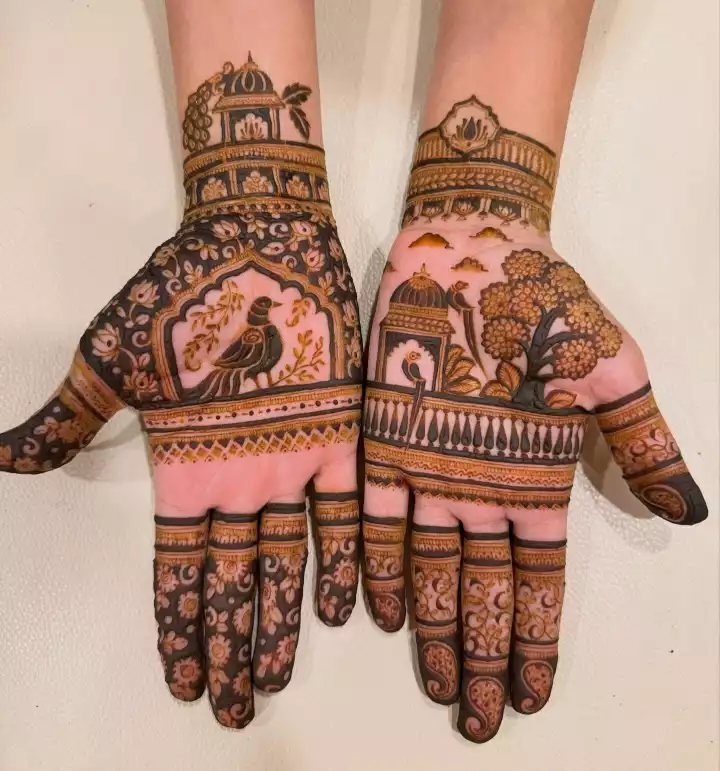 Old school Mehndi designs for Front and Back hand
