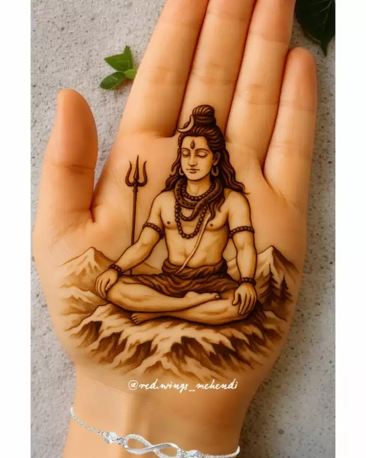 Shiv Kelash MEhndi Design ideas