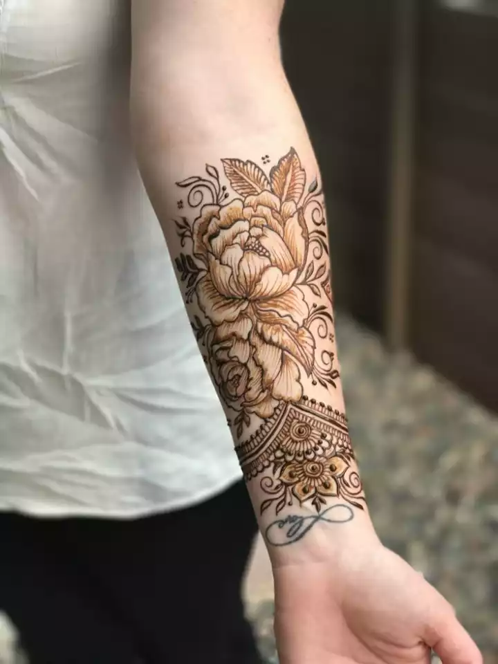 Sleeve mehndi design ideas