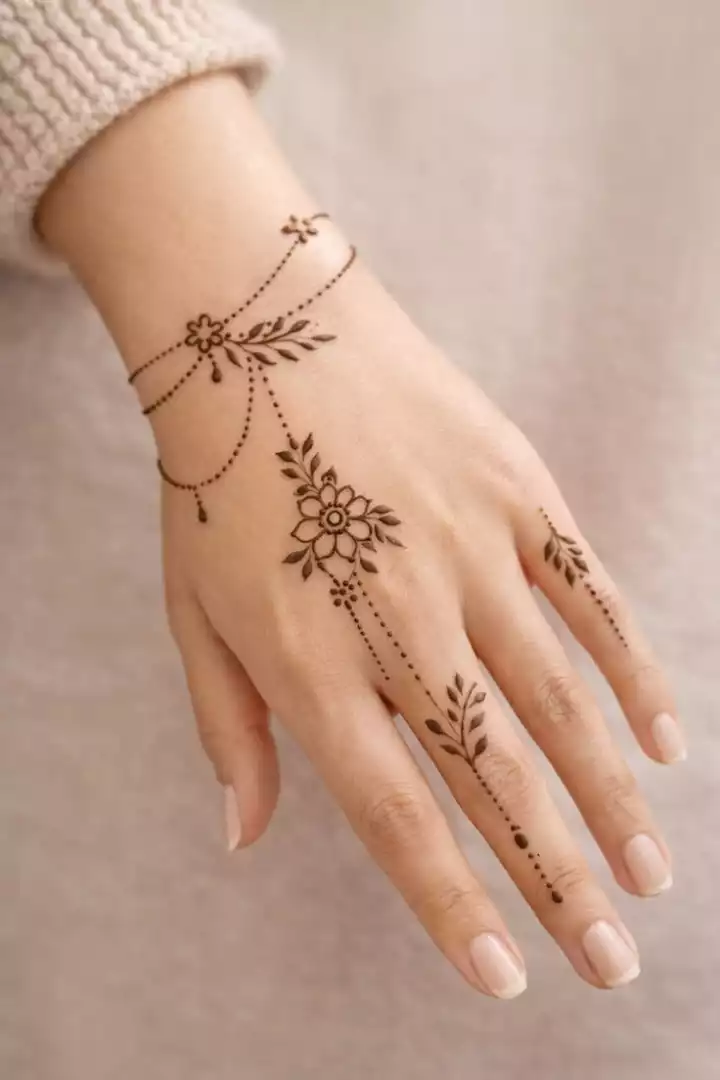 30 trending Mehndi for College girls to look Aesthetic in traditional dresses