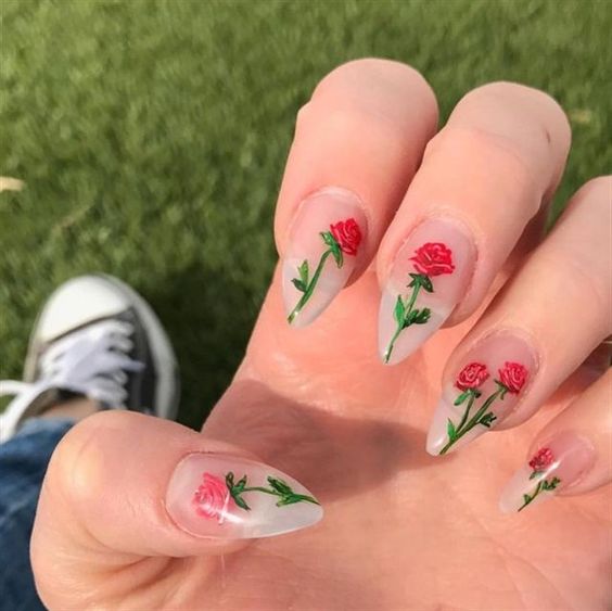 1 - This Is How you should try nail art rose design