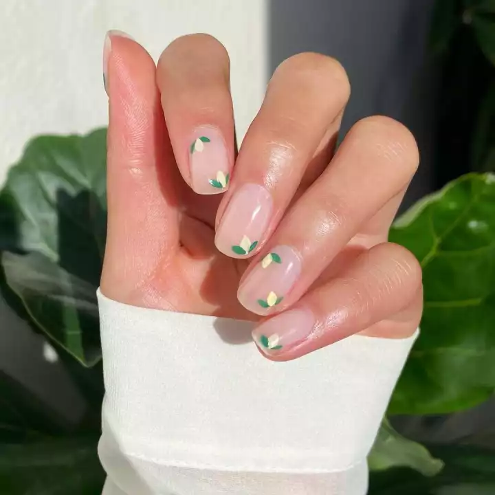 White floral Squoval design