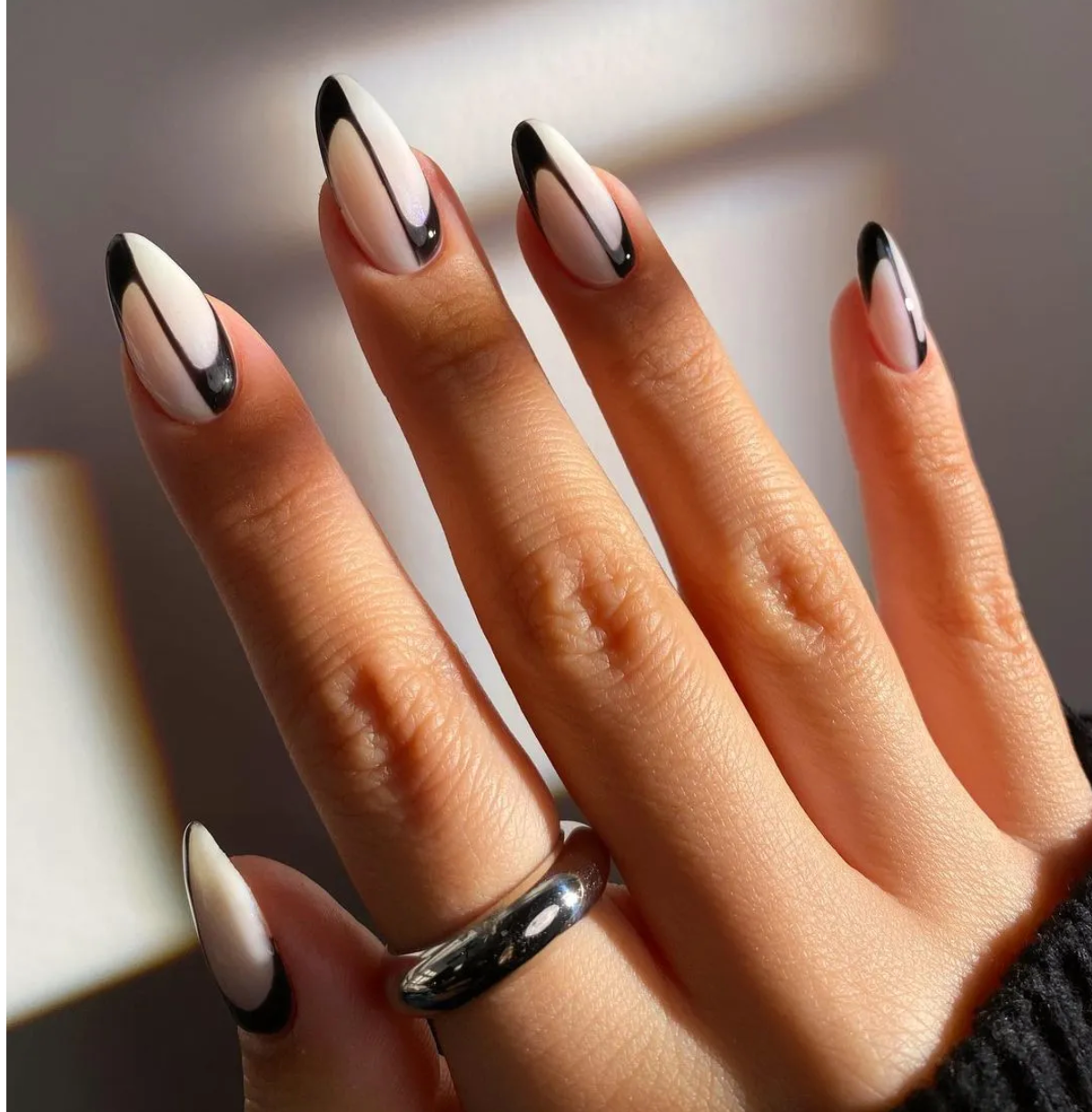 1 - Simple Nail Art Black colour for Indian girls