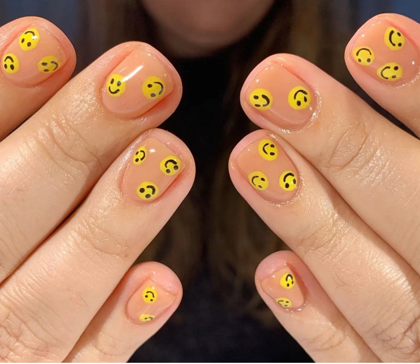 1 - Best Nail Art Designs for Short Nails | Smiley design