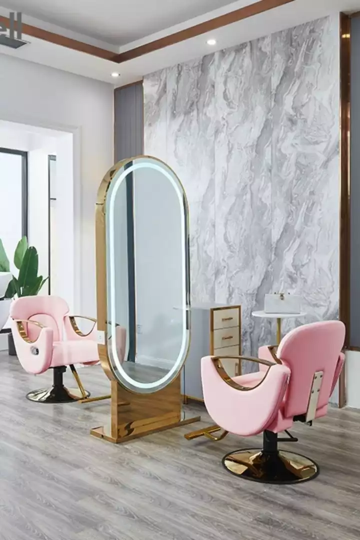 Small Salon interior to make it look bigger and more chairs