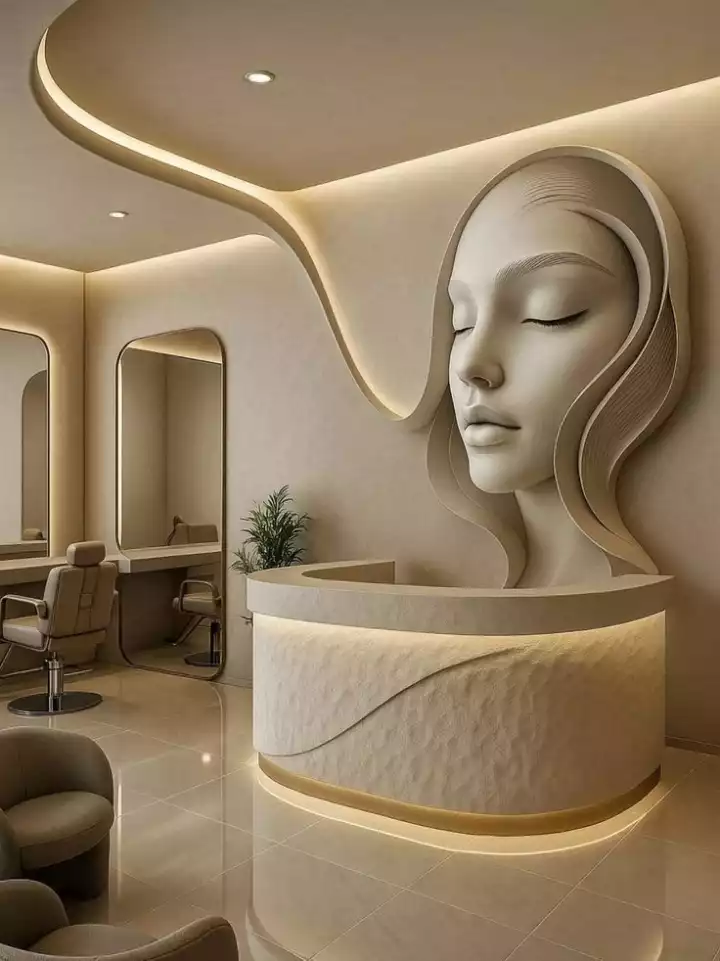 Unique Salon Interior Design for Salon Reception Desk Design