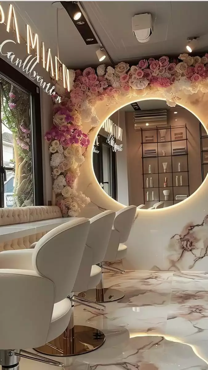 salon photo mirror idea