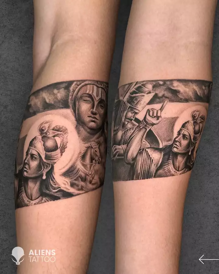 100 Tattoo Design for Krishna and Radha | Lord Krishna tattoo ideas