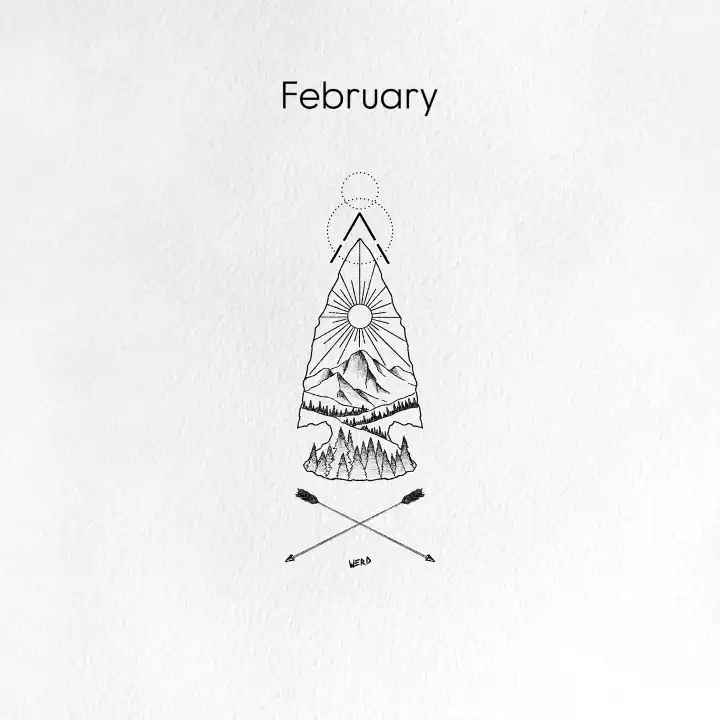 February tattoo design for birthday month