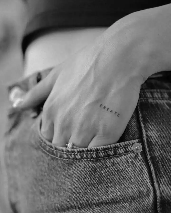 Back of the Hand Name Tattoo on Girls