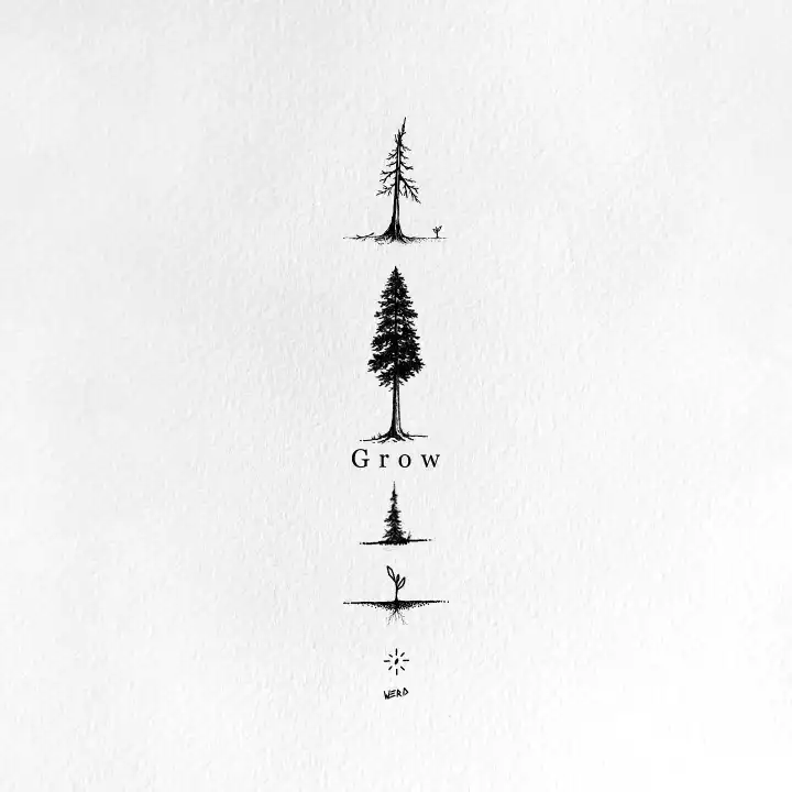 Tattoo design growth with Tree